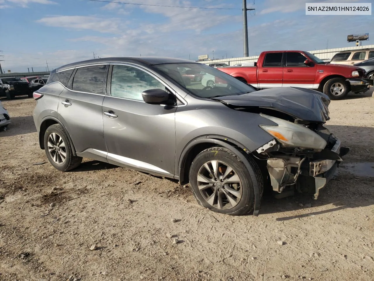 2017 Nissan Murano S VIN: 5N1AZ2MG1HN124026 Lot: 54681854