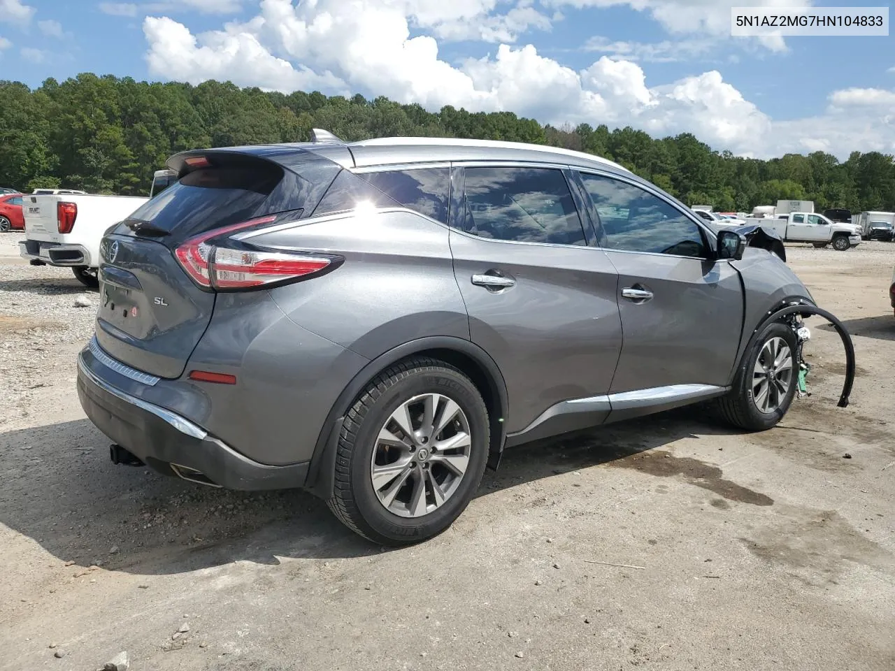 2017 Nissan Murano S VIN: 5N1AZ2MG7HN104833 Lot: 72215864