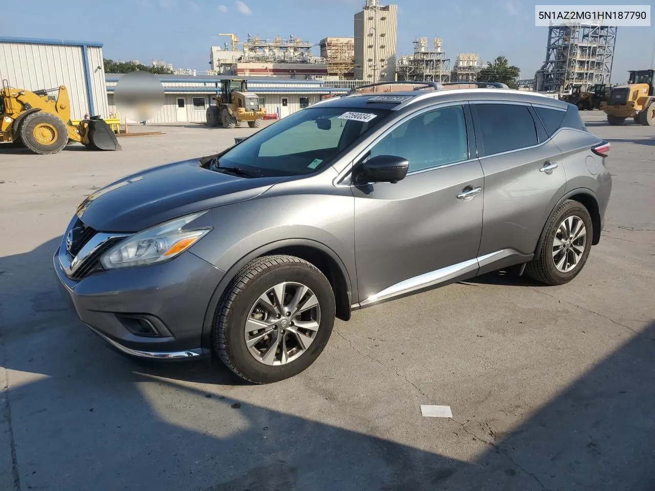 2017 Nissan Murano S VIN: 5N1AZ2MG1HN187790 Lot: 72590034