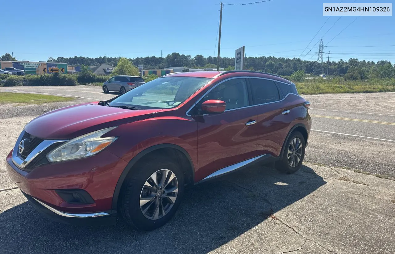 2017 Nissan Murano S VIN: 5N1AZ2MG4HN109326 Lot: 73832794