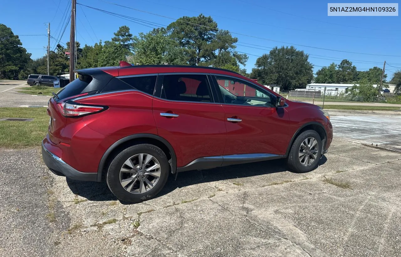 2017 Nissan Murano S VIN: 5N1AZ2MG4HN109326 Lot: 73832794