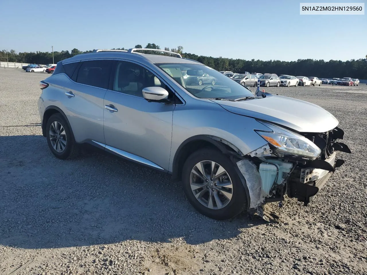 2017 Nissan Murano S VIN: 5N1AZ2MG2HN129560 Lot: 74806374