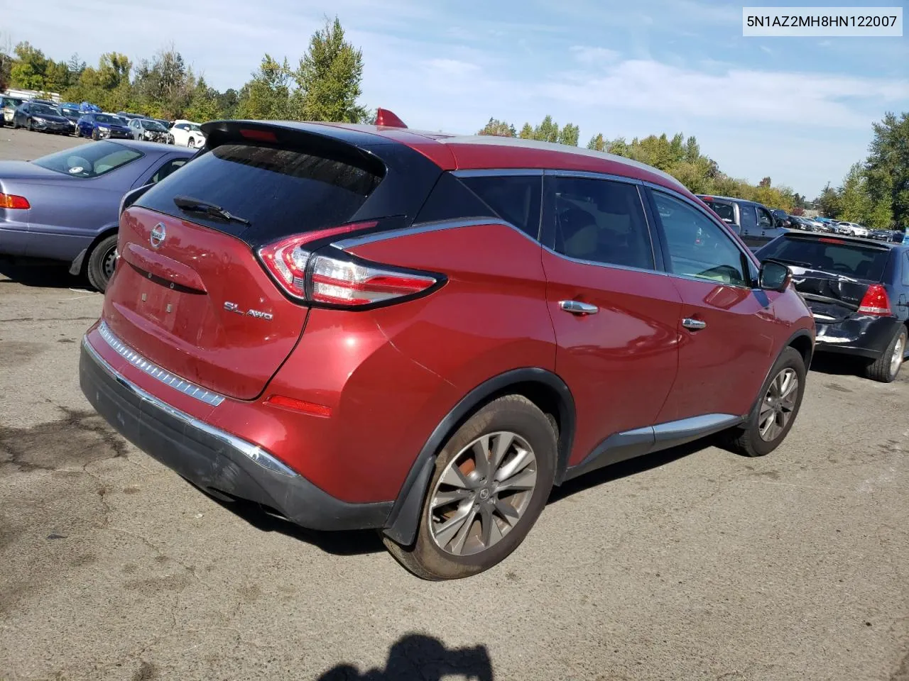 2017 Nissan Murano S VIN: 5N1AZ2MH8HN122007 Lot: 75415354