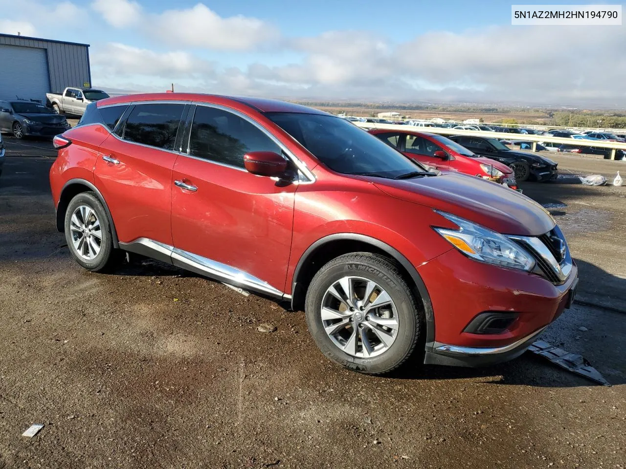 2017 Nissan Murano S VIN: 5N1AZ2MH2HN194790 Lot: 78737824