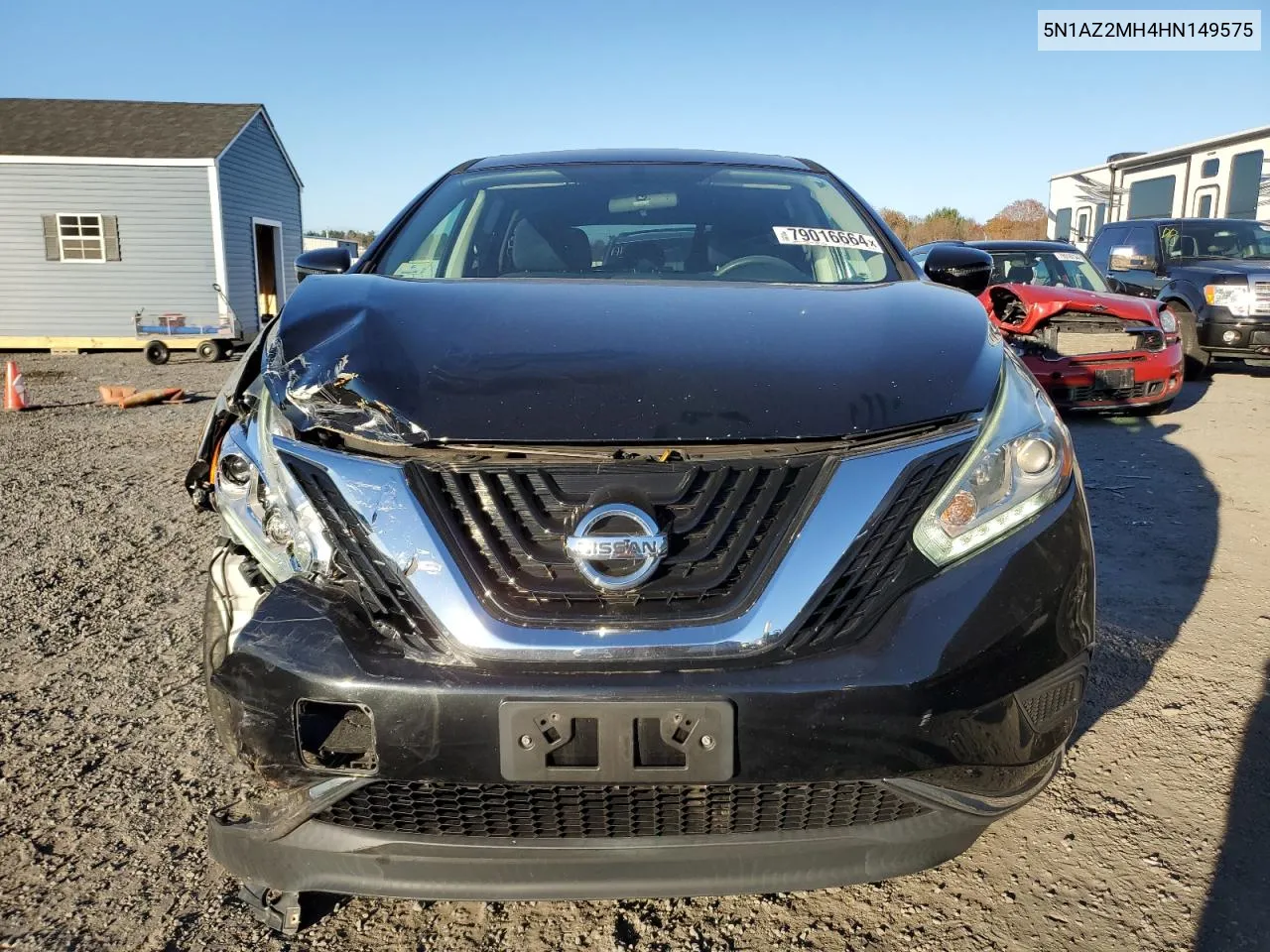 2017 Nissan Murano S VIN: 5N1AZ2MH4HN149575 Lot: 79016664