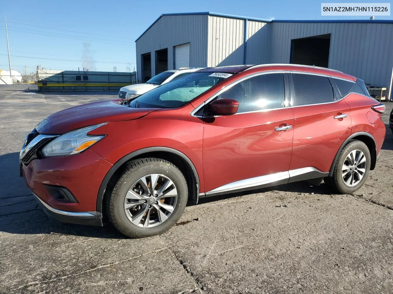 2017 Nissan Murano S VIN: 5N1AZ2MH7HN115226 Lot: 79493594