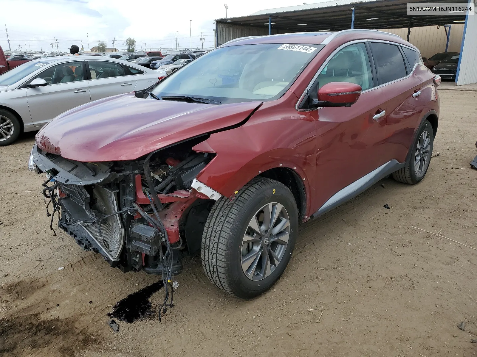 2018 Nissan Murano S VIN: 5N1AZ2MH6JN116244 Lot: 56661144