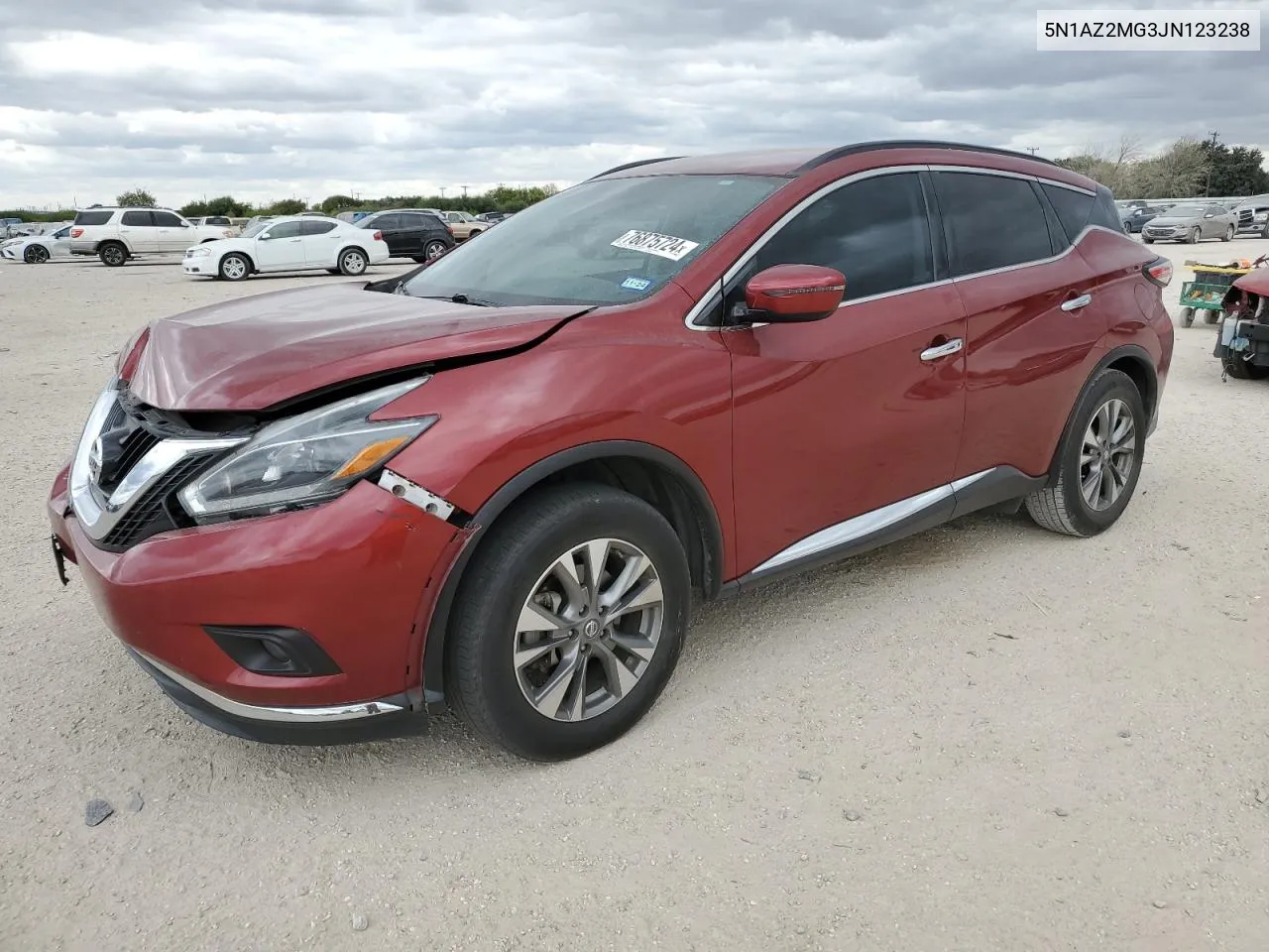 2018 Nissan Murano S VIN: 5N1AZ2MG3JN123238 Lot: 76875724