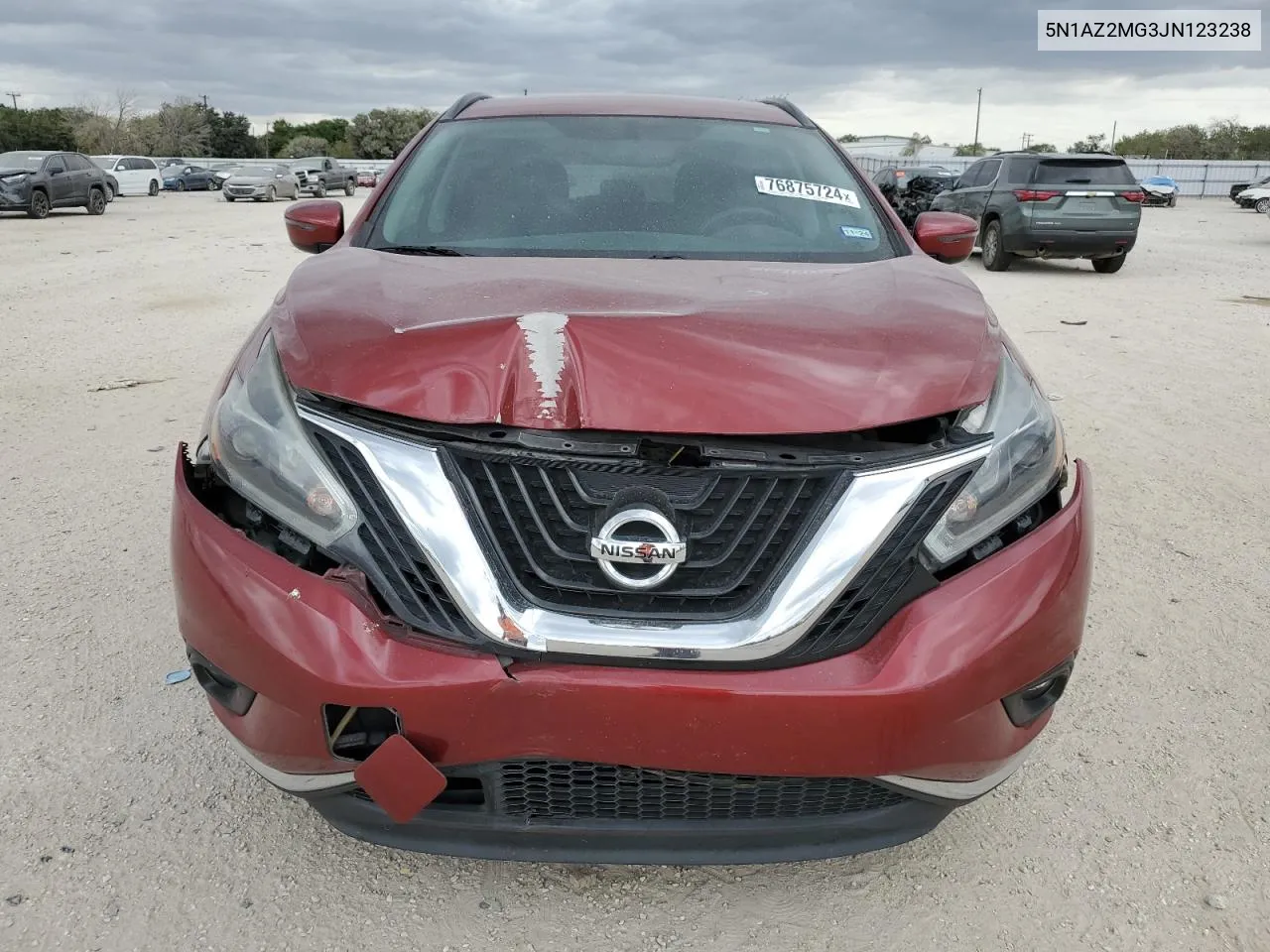 2018 Nissan Murano S VIN: 5N1AZ2MG3JN123238 Lot: 76875724