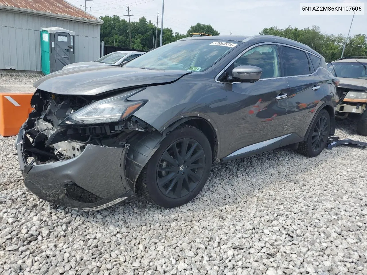 2019 Nissan Murano S VIN: 5N1AZ2MS6KN107606 Lot: 57863674