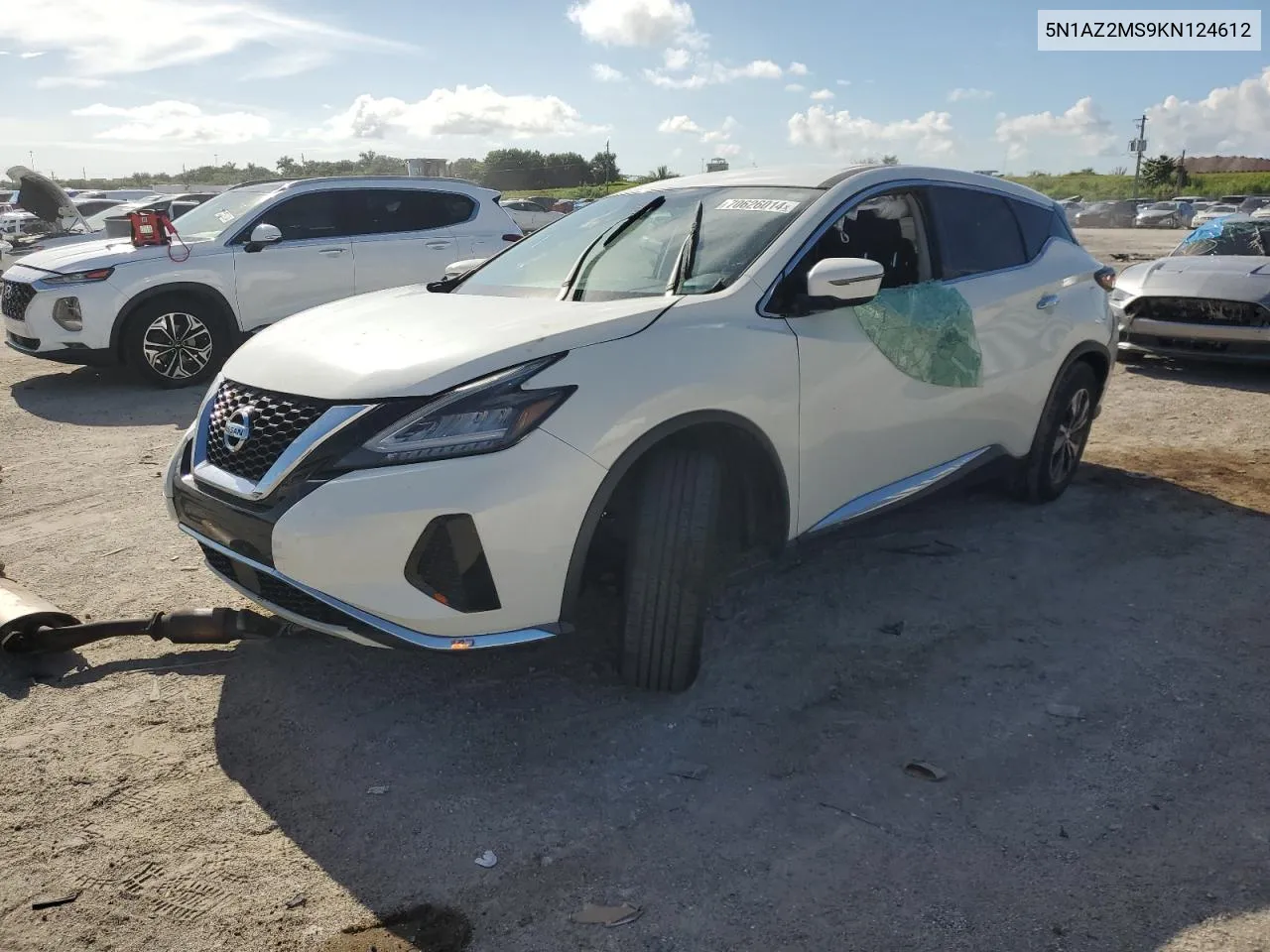 2019 Nissan Murano S VIN: 5N1AZ2MS9KN124612 Lot: 70626014