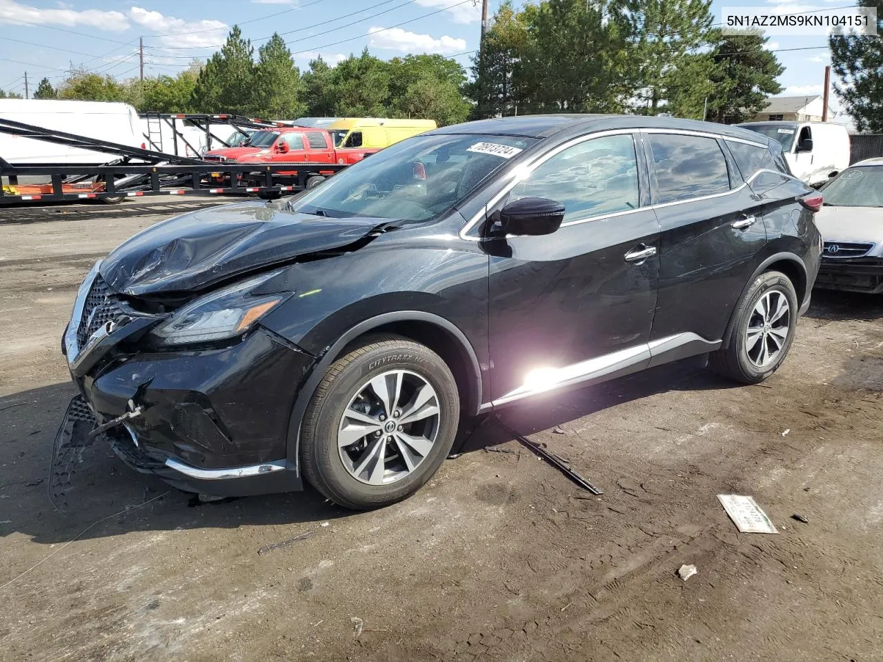 2019 Nissan Murano S VIN: 5N1AZ2MS9KN104151 Lot: 70913724