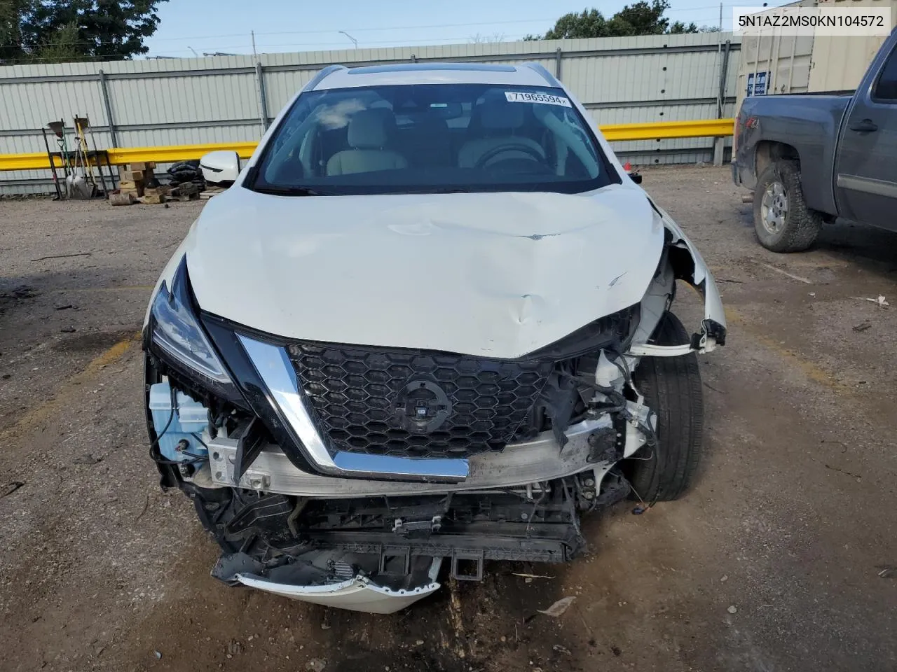 5N1AZ2MS0KN104572 2019 Nissan Murano S