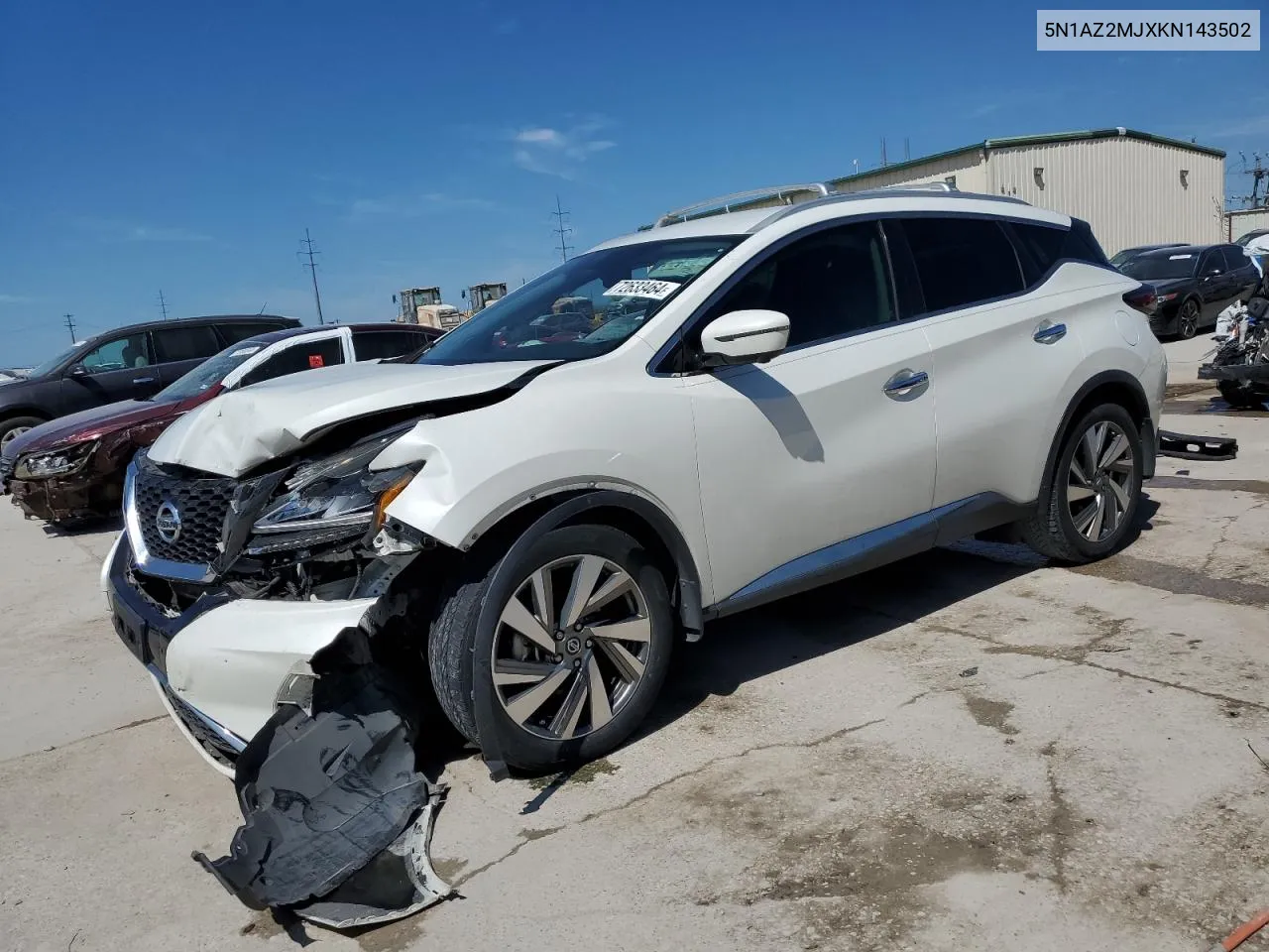 2019 Nissan Murano S VIN: 5N1AZ2MJXKN143502 Lot: 72633464