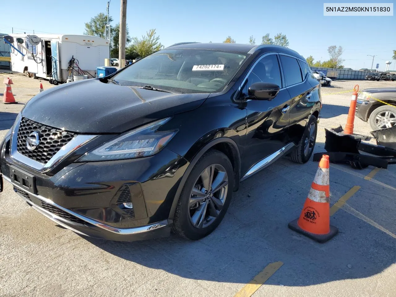 2019 Nissan Murano S VIN: 5N1AZ2MS0KN151830 Lot: 74202174