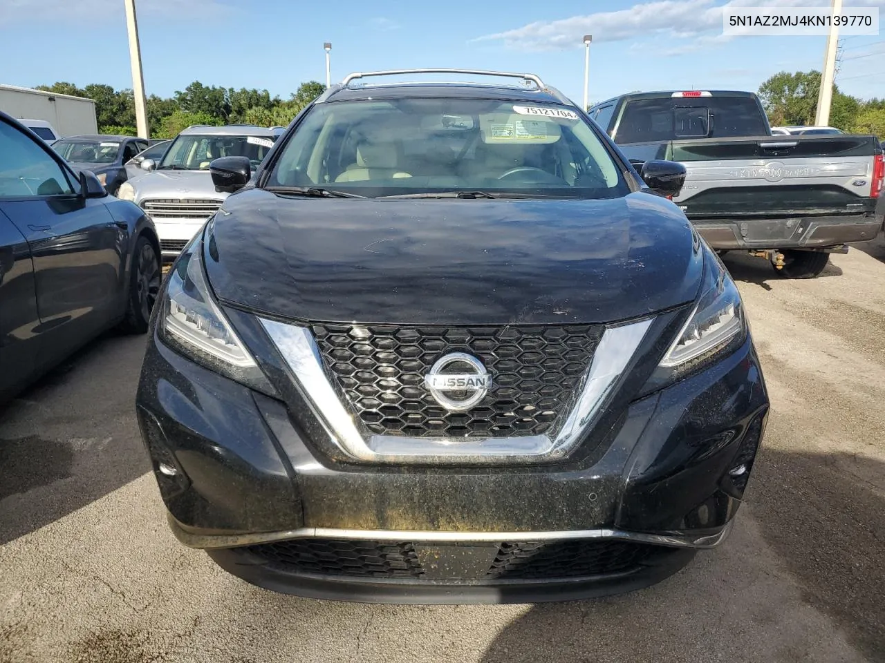 2019 Nissan Murano S VIN: 5N1AZ2MJ4KN139770 Lot: 75121704