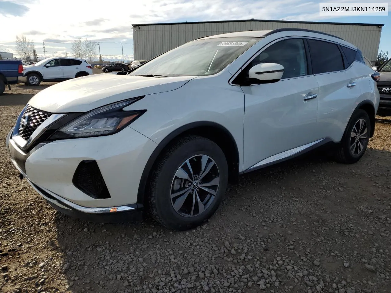 2019 Nissan Murano S VIN: 5N1AZ2MJ3KN114259 Lot: 76581584