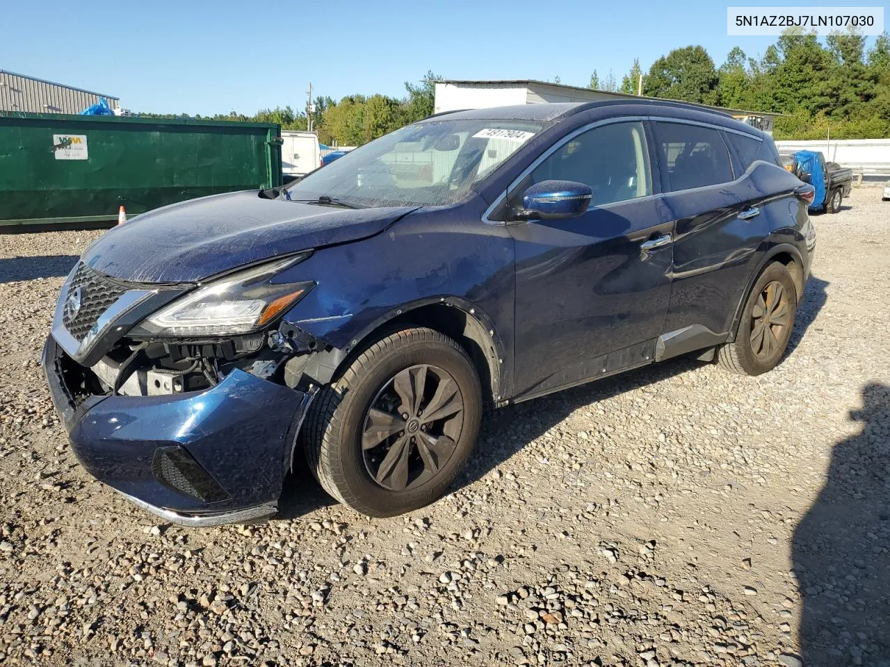 2020 Nissan Murano Sv VIN: 5N1AZ2BJ7LN107030 Lot: 74917904