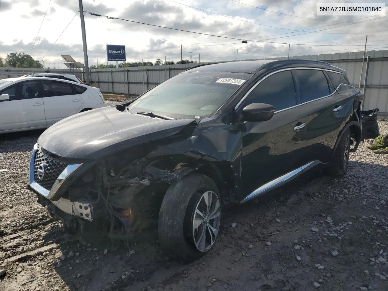 2021 Nissan Murano Sv VIN: 5N1AZ2BJ5MC101840 Lot: 72987224