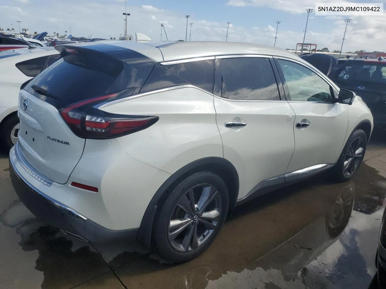 2021 Nissan Murano Platinum VIN: 5N1AZ2DJ9MC109422 Lot: 74269694