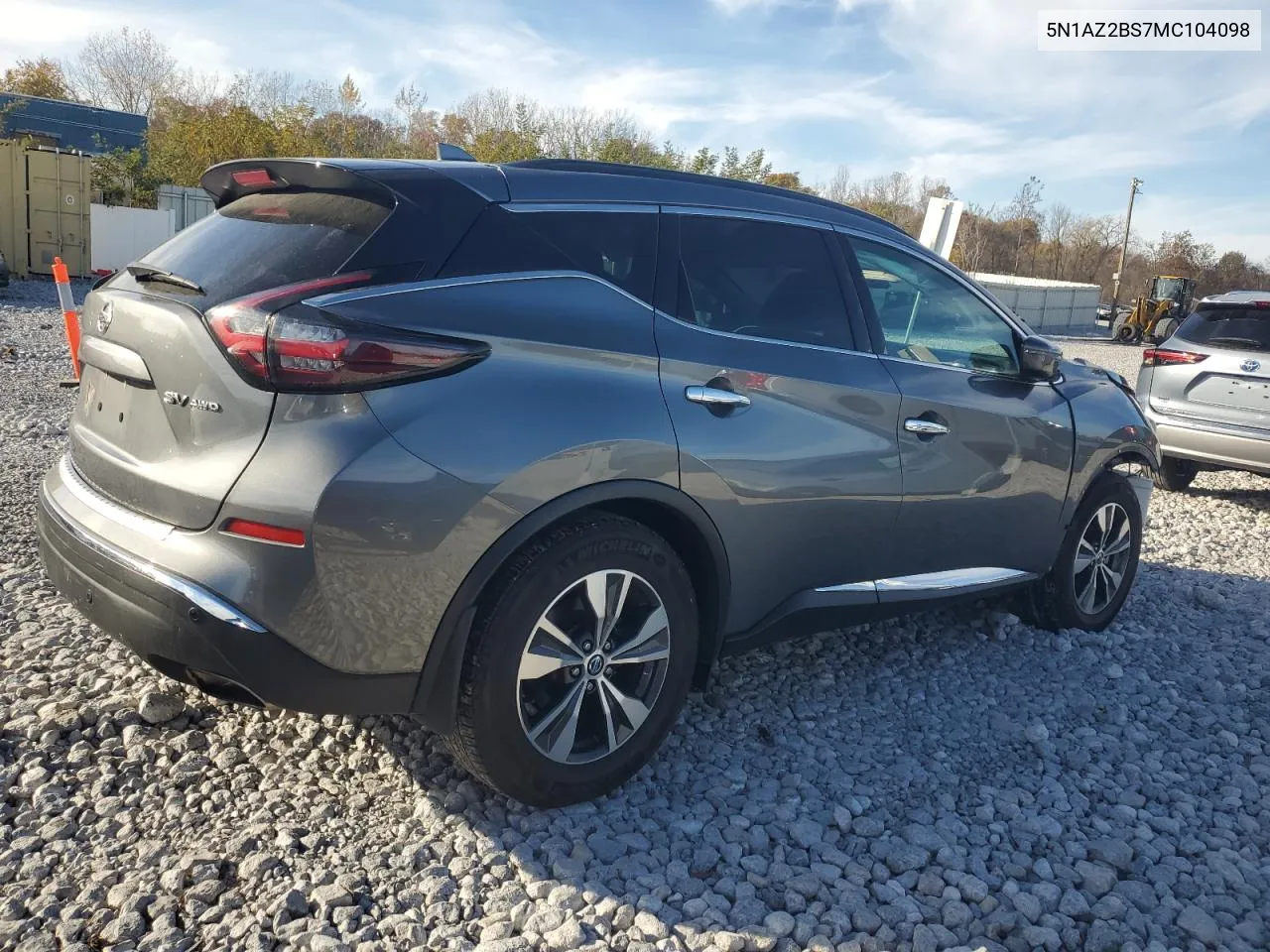 2021 Nissan Murano Sv VIN: 5N1AZ2BS7MC104098 Lot: 78167444