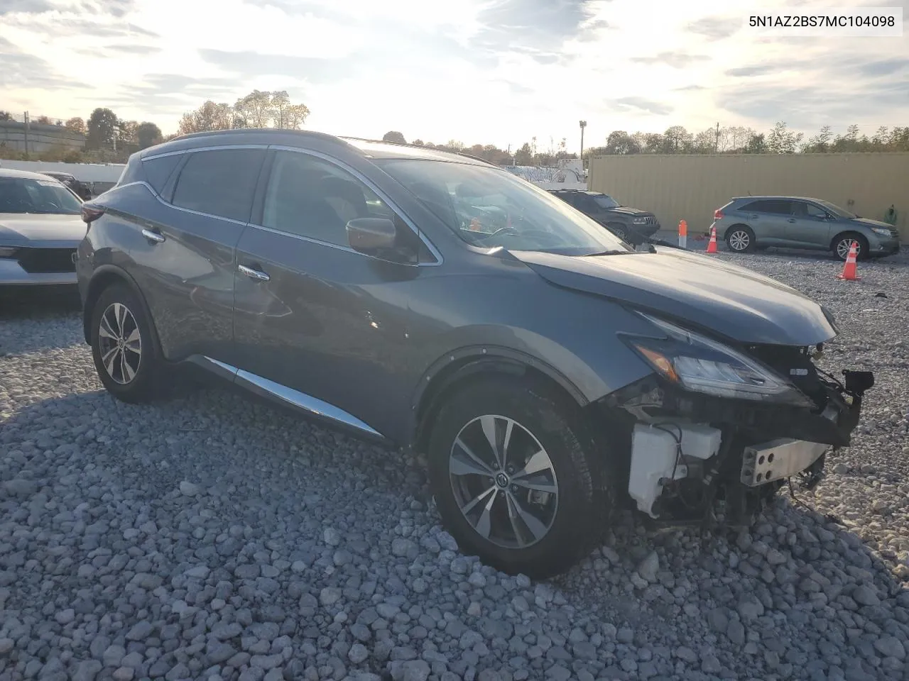 2021 Nissan Murano Sv VIN: 5N1AZ2BS7MC104098 Lot: 78167444