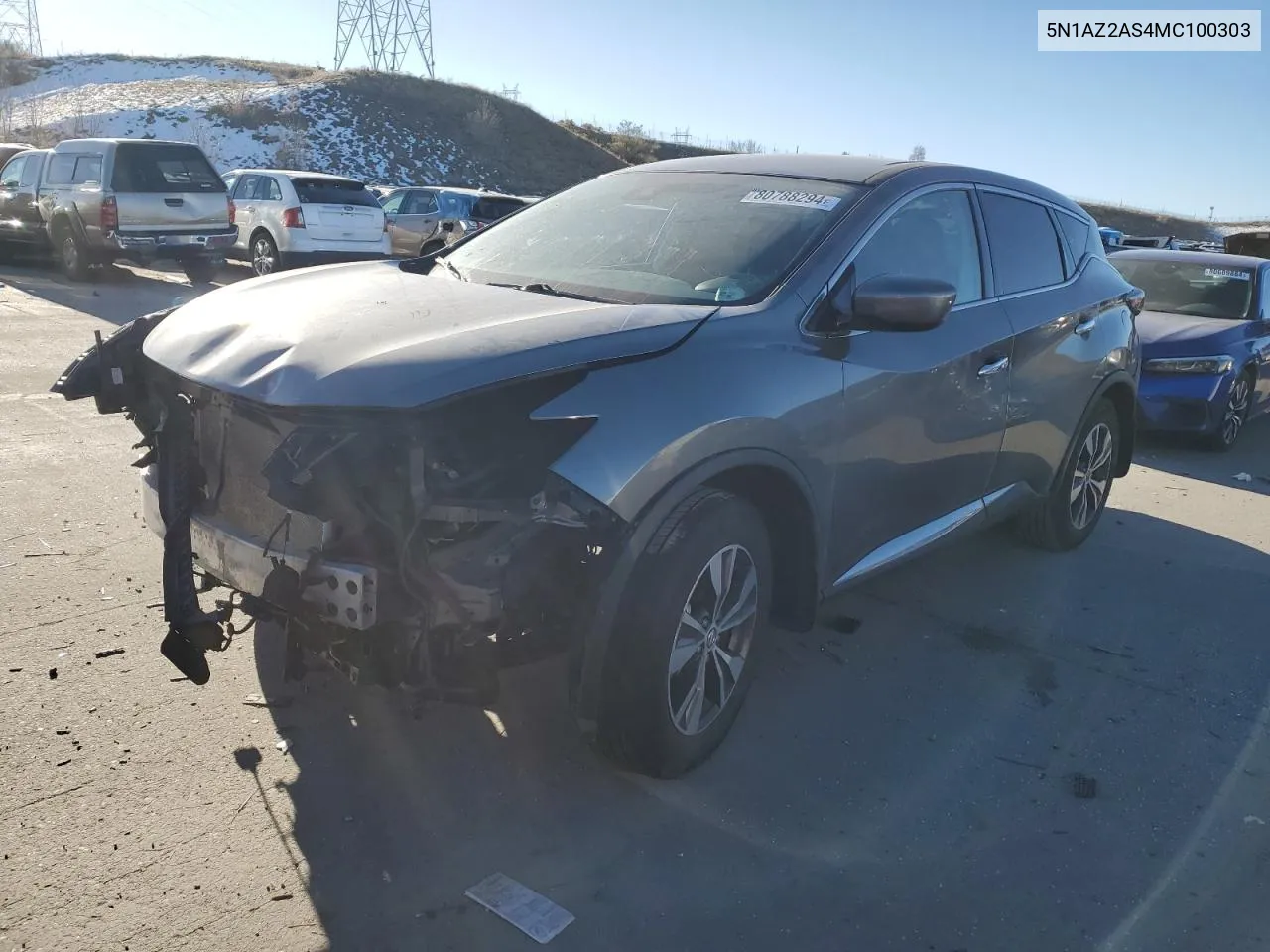 2021 Nissan Murano S VIN: 5N1AZ2AS4MC100303 Lot: 80788294