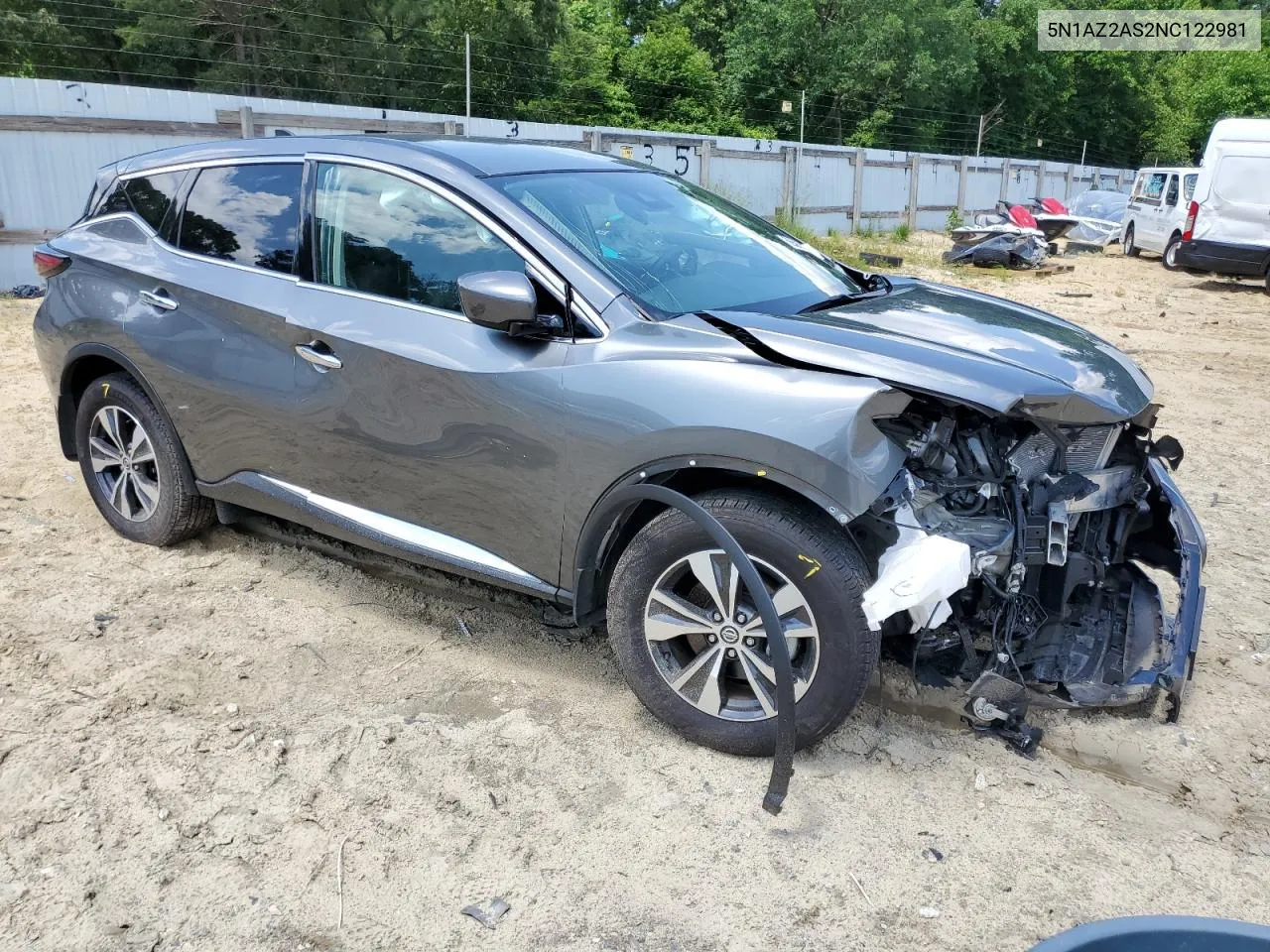 5N1AZ2AS2NC122981 2022 Nissan Murano S