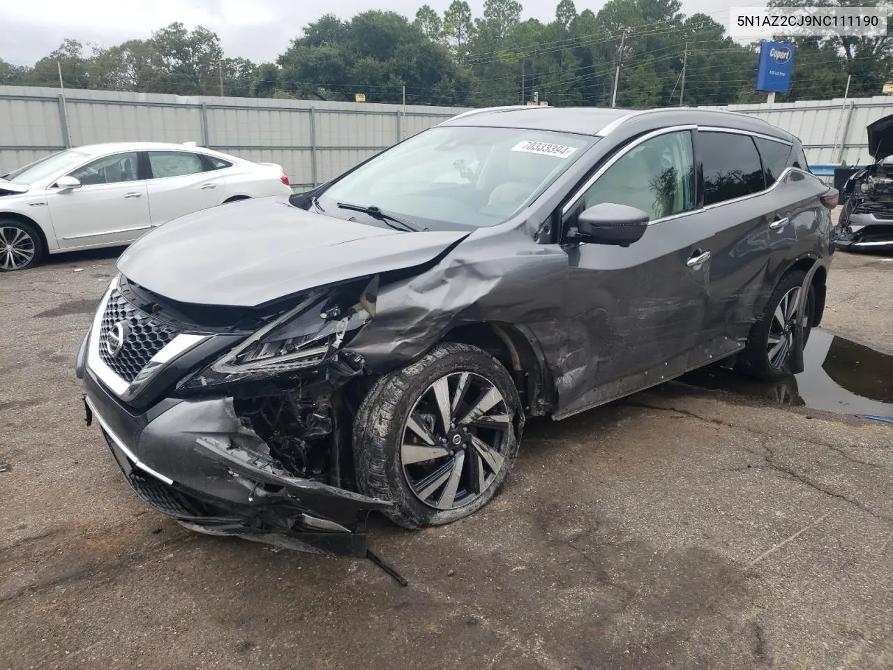 2022 Nissan Murano Sl VIN: 5N1AZ2CJ9NC111190 Lot: 70333394