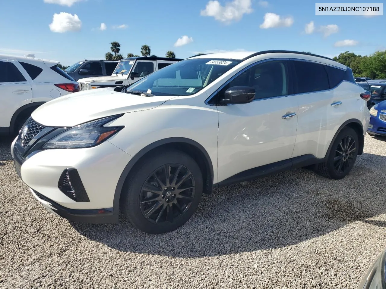 2022 Nissan Murano Sv VIN: 5N1AZ2BJ0NC107188 Lot: 74053924