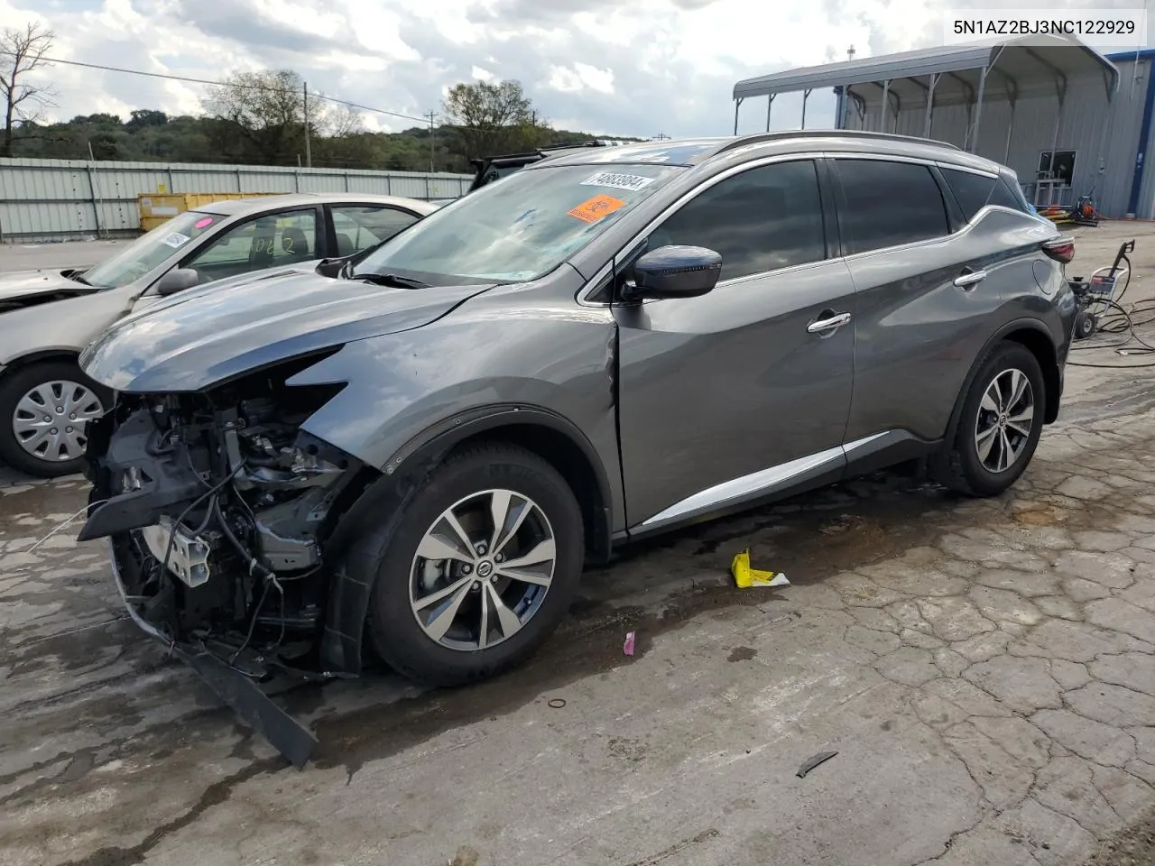 2022 Nissan Murano Sv VIN: 5N1AZ2BJ3NC122929 Lot: 74883984