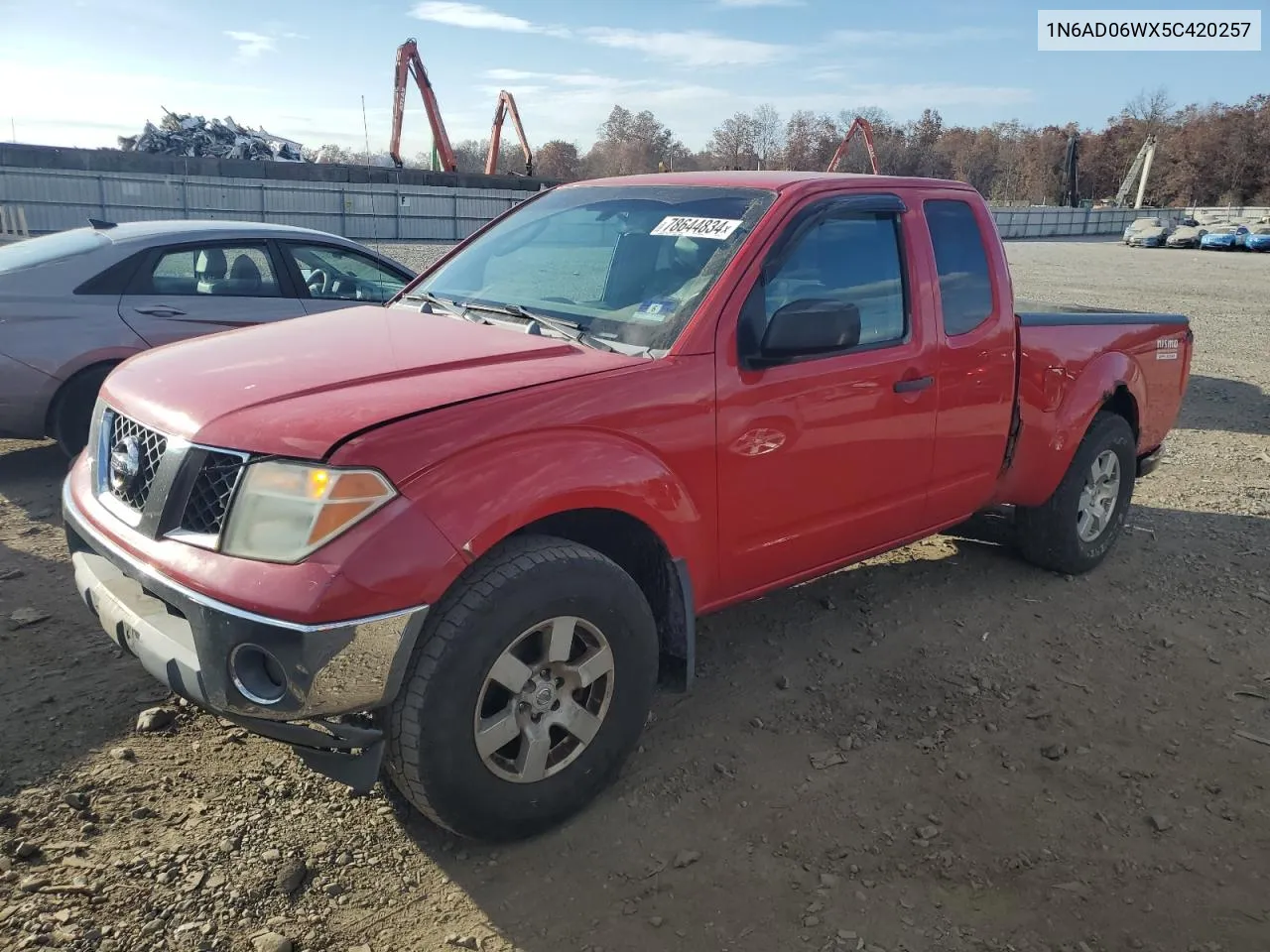 2005 Nissan Frontier King Cab Le VIN: 1N6AD06WX5C420257 Lot: 78644834