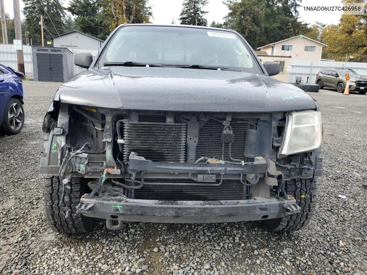 2007 Nissan Frontier King Cab Le VIN: 1N6AD06U27C426958 Lot: 78972694