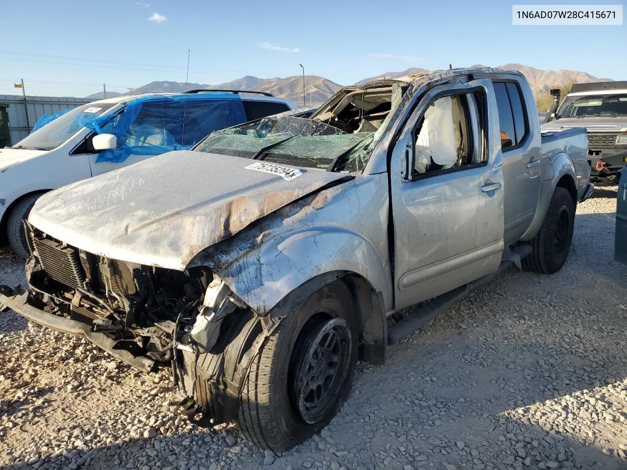 2008 Nissan Frontier Crew Cab Le VIN: 1N6AD07W28C415671 Lot: 75735294