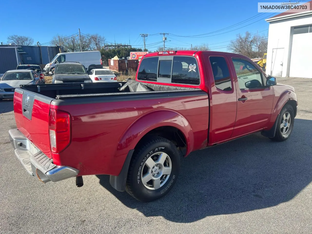 2008 Nissan Frontier King Cab Le VIN: 1N6AD06W38C40703 Lot: 80471014