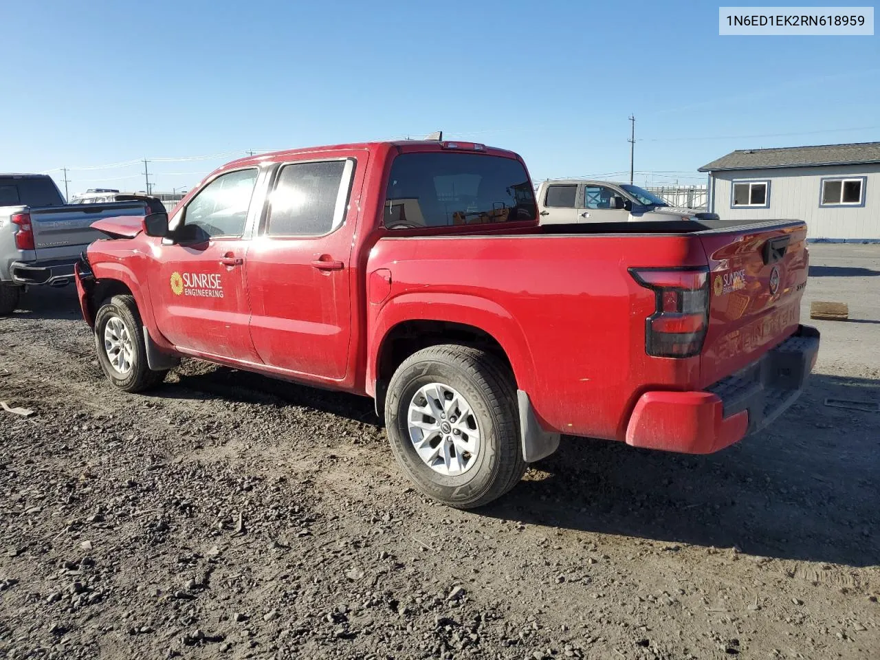 2024 Nissan Frontier S VIN: 1N6ED1EK2RN618959 Lot: 73177044