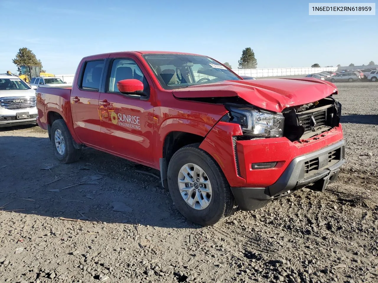 2024 Nissan Frontier S VIN: 1N6ED1EK2RN618959 Lot: 73177044