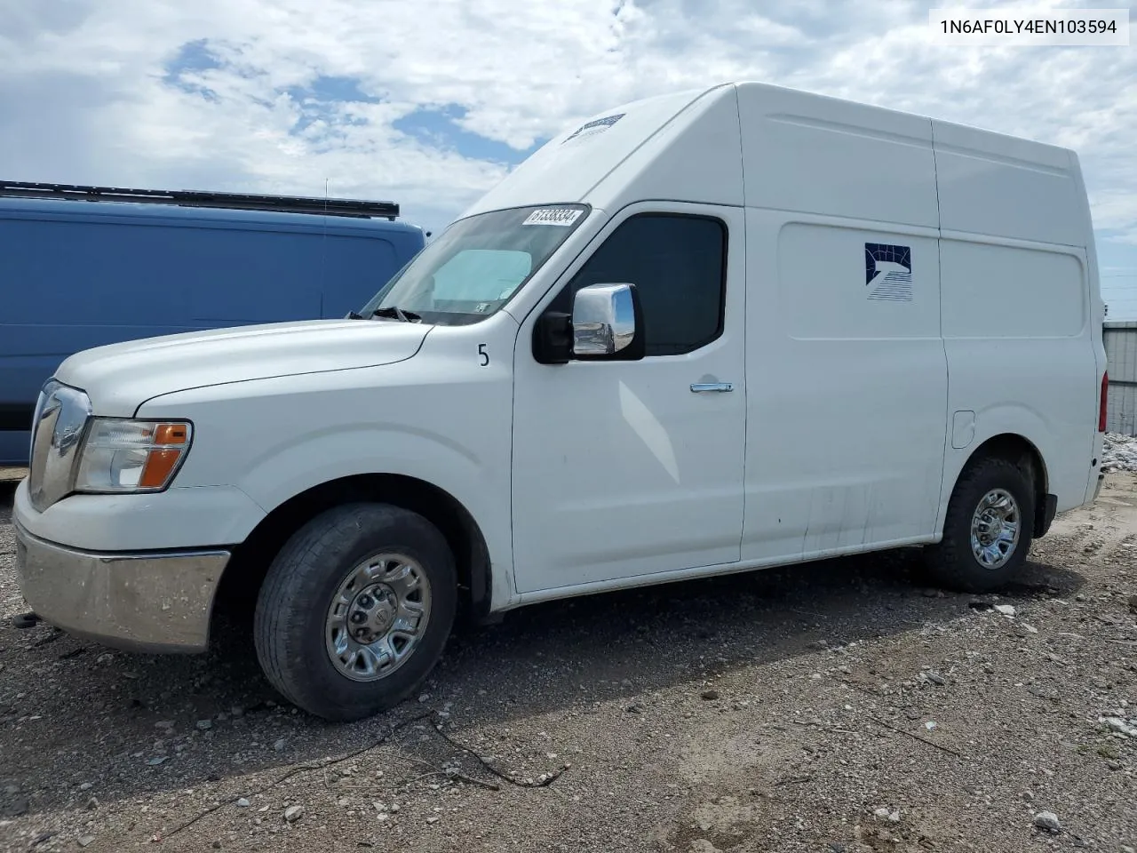 2014 Nissan Nv 2500 VIN: 1N6AF0LY4EN103594 Lot: 61338334