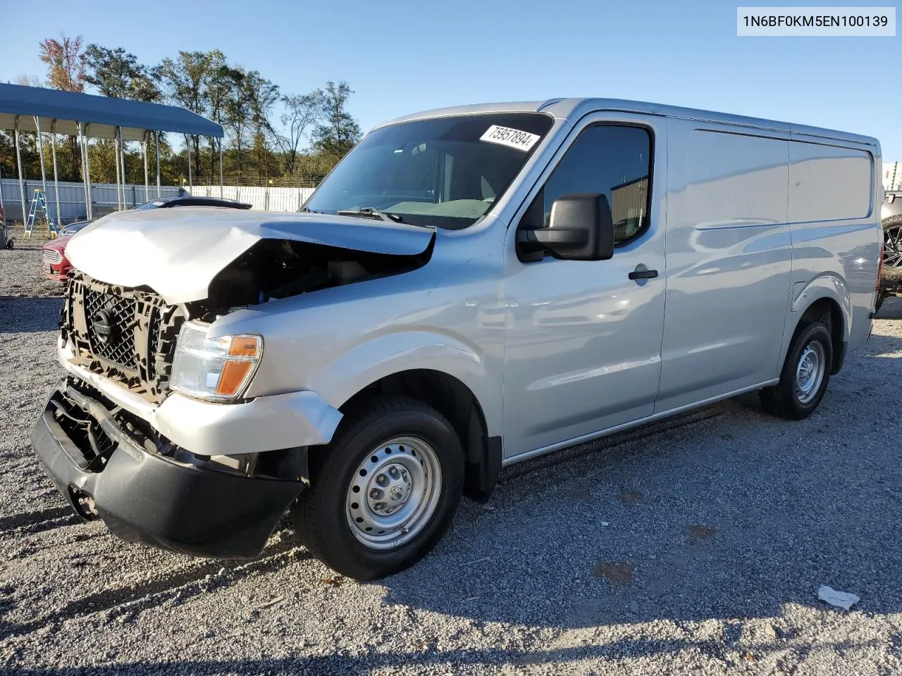 2014 Nissan Nv 1500 VIN: 1N6BF0KM5EN100139 Lot: 75957894