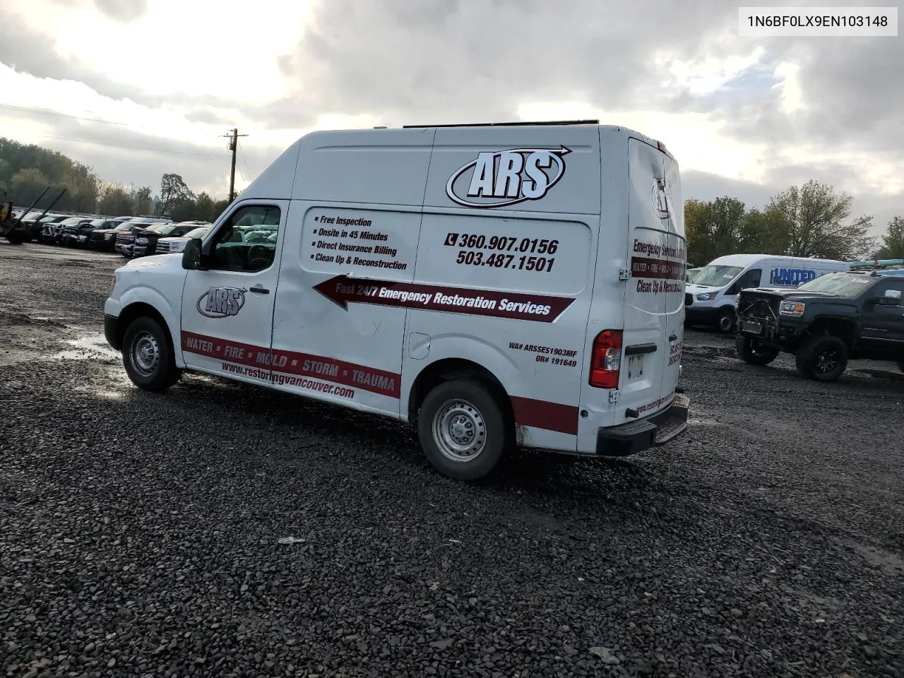 2014 Nissan Nv 2500 VIN: 1N6BF0LX9EN103148 Lot: 78328314