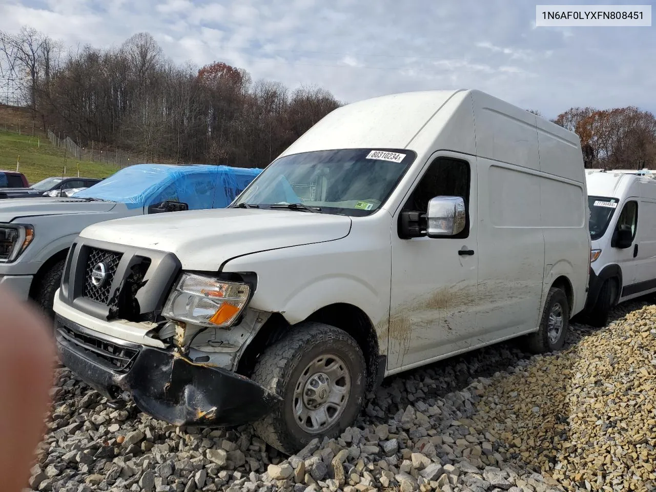 2015 Nissan Nv 2500 VIN: 1N6AF0LYXFN808451 Lot: 80310234