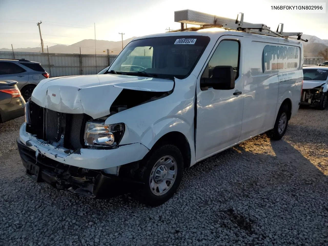 2016 Nissan Nv 1500 S VIN: 1N6BF0KY1GN802996 Lot: 80683524