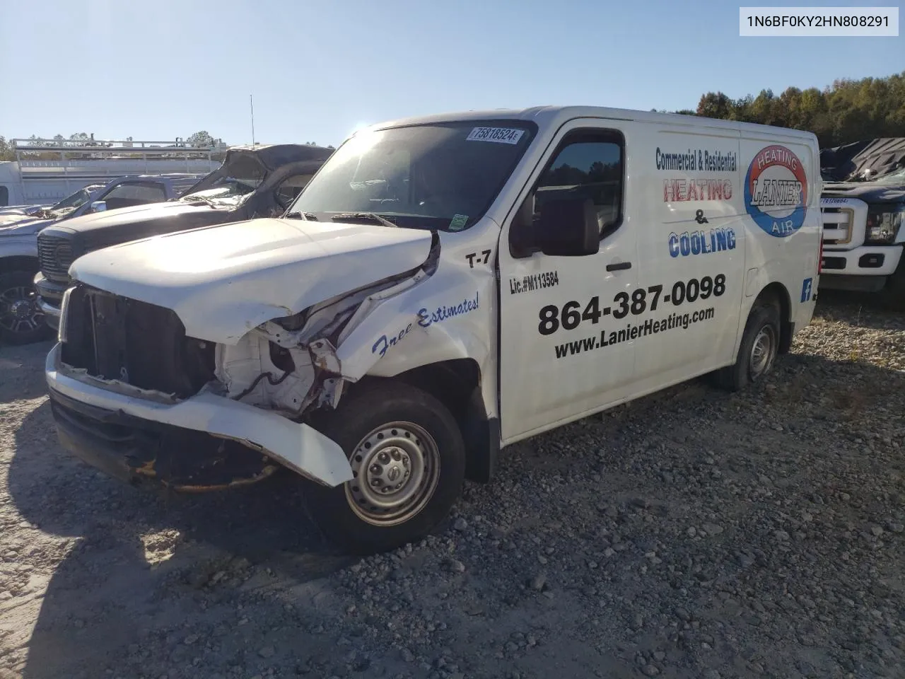 2017 Nissan Nv 1500 S VIN: 1N6BF0KY2HN808291 Lot: 75818524