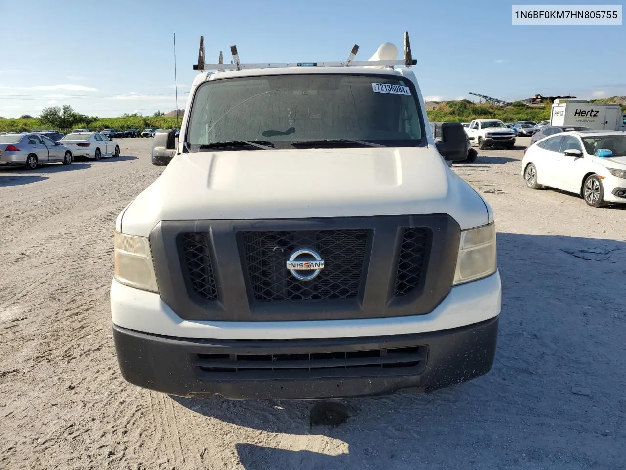 2017 Nissan Nv 1500 S VIN: 1N6BF0KM7HN805755 Lot: 77938504