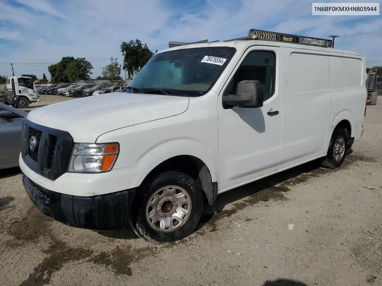 2017 Nissan Nv 1500 S VIN: 1N6BF0KMXHN805944 Lot: 78475554