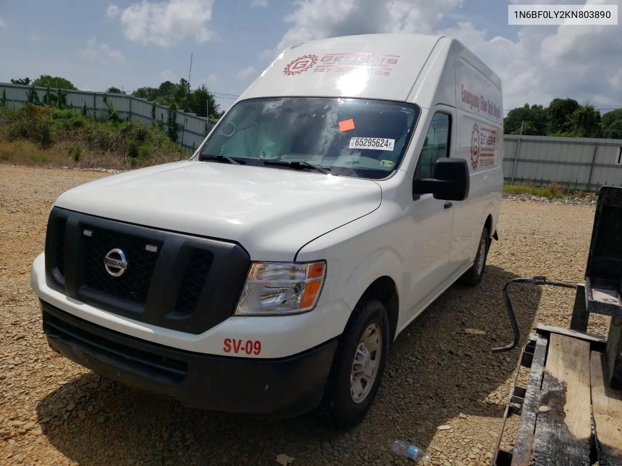 2019 Nissan Nv 2500 S VIN: 1N6BF0LY2KN803890 Lot: 65295624