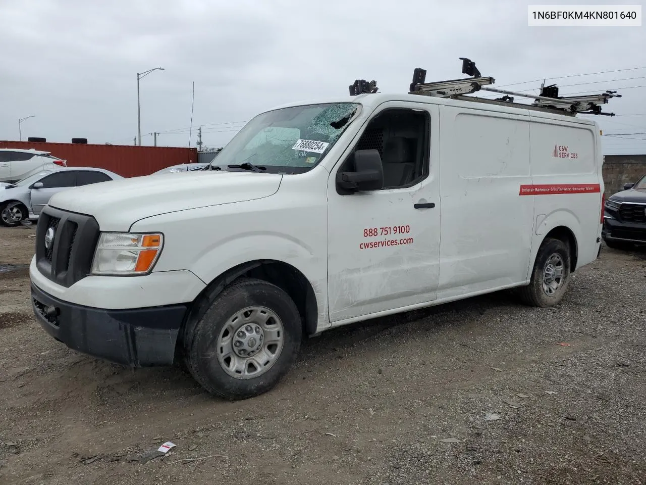 2019 Nissan Nv 1500 S VIN: 1N6BF0KM4KN801640 Lot: 76880254