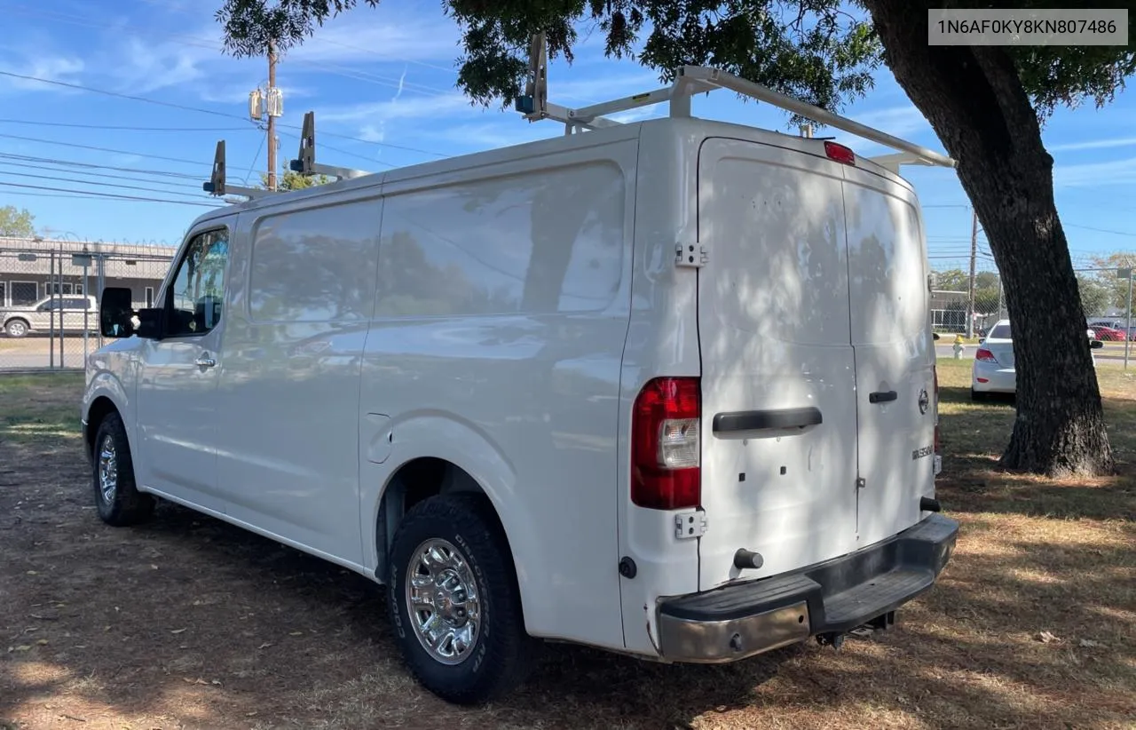 2019 Nissan Nv 2500 S VIN: 1N6AF0KY8KN807486 Lot: 78001804