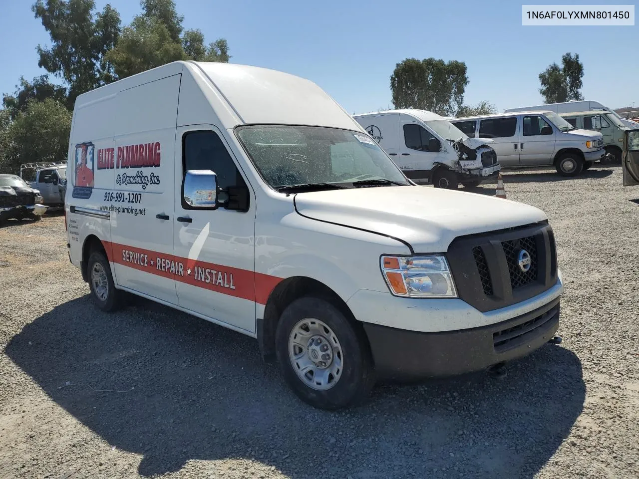 2021 Nissan Nv 2500 Sv VIN: 1N6AF0LYXMN801450 Lot: 69344674