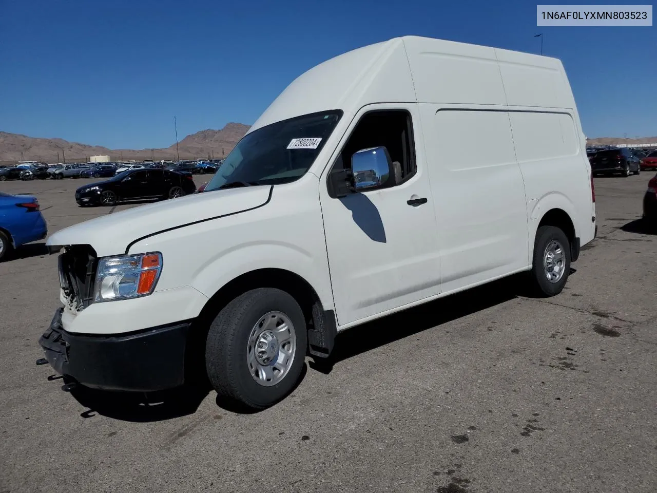 2021 Nissan Nv 2500 Sv VIN: 1N6AF0LYXMN803523 Lot: 72800204